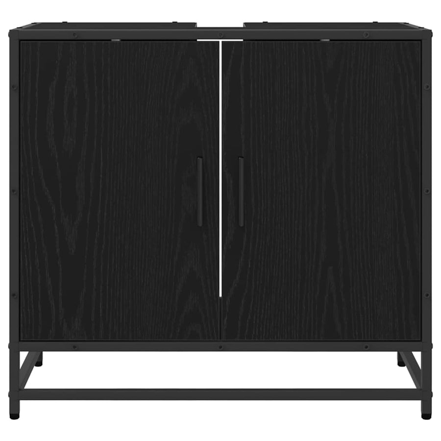 Badkamertenk te kast Zwart Eiken 65 x 33 x 60 cm Bewerkt hout