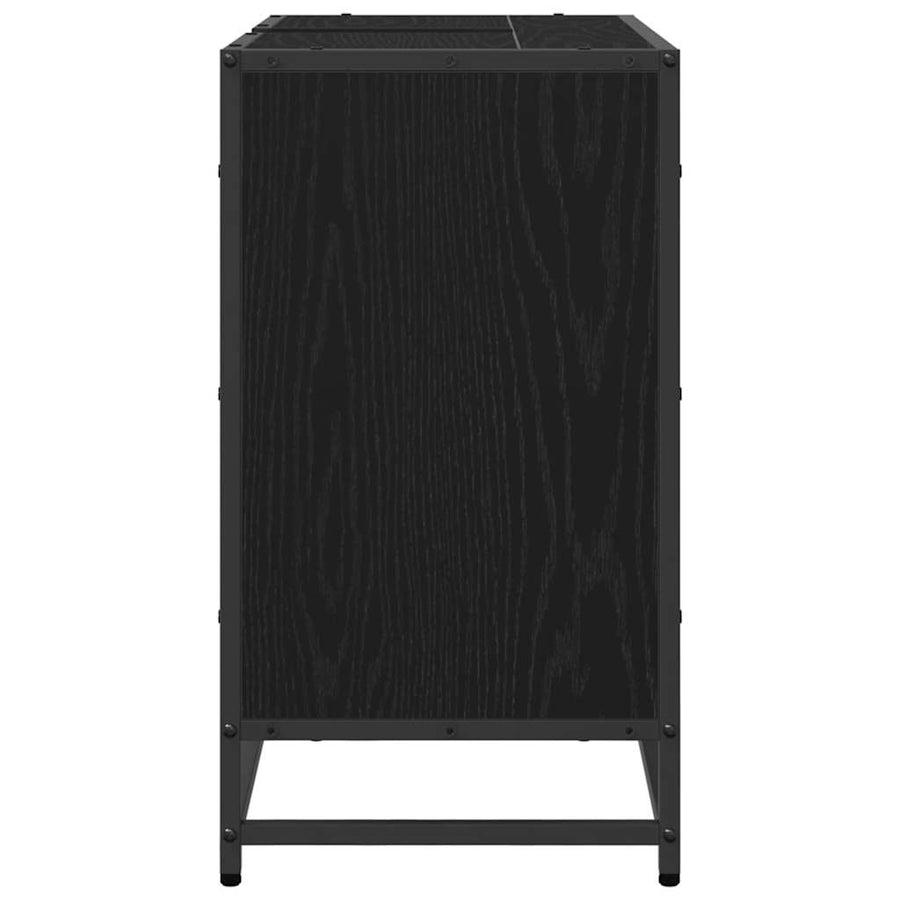 Badkamertenk te kast Zwart Eiken 65 x 33 x 60 cm Bewerkt hout