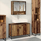 Badkamerkast 90x33x60 cm oud hout bewerkt hout