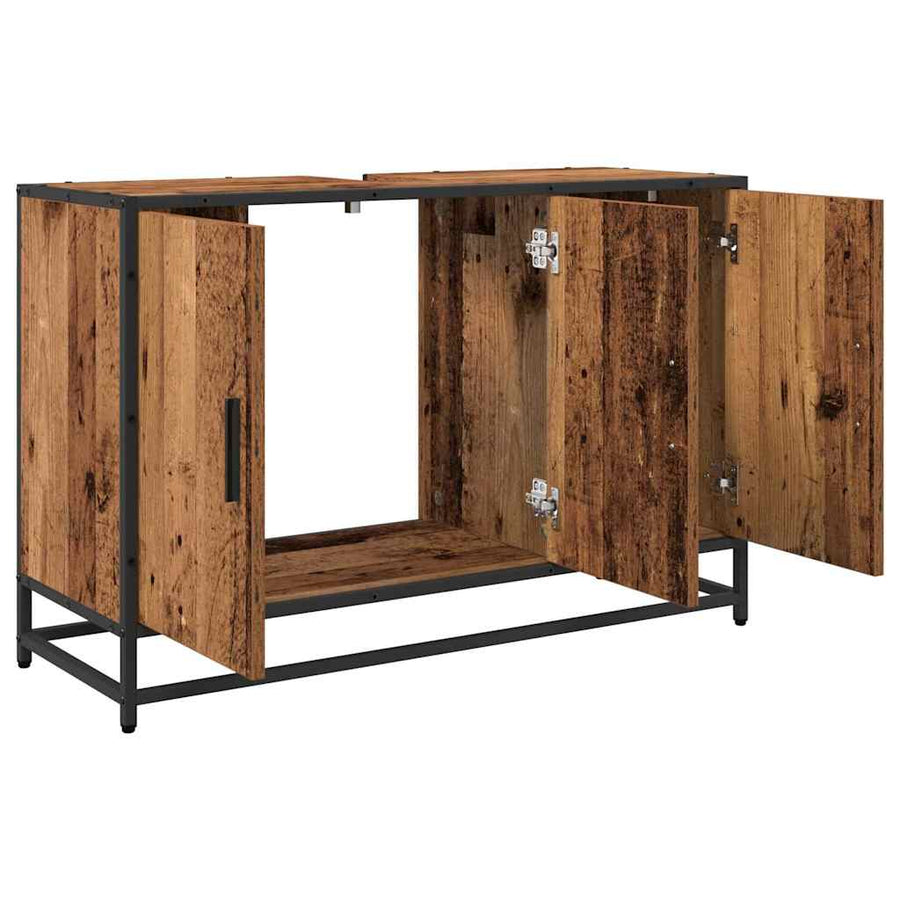 Badkamerkast met opslag Oud Hout 90 x 33 x 60 cm Bewerkt hout
