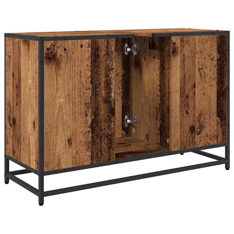 Badkamerkast met opslag Oud Hout 90 x 33 x 60 cm Bewerkt hout