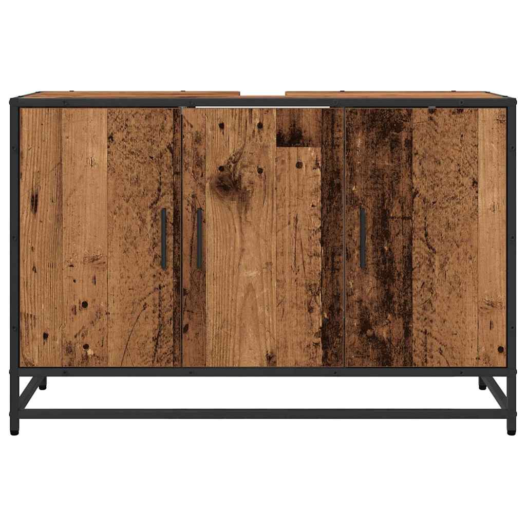 Badkamerkast met opslag Oud Hout 90 x 33 x 60 cm Bewerkt hout
