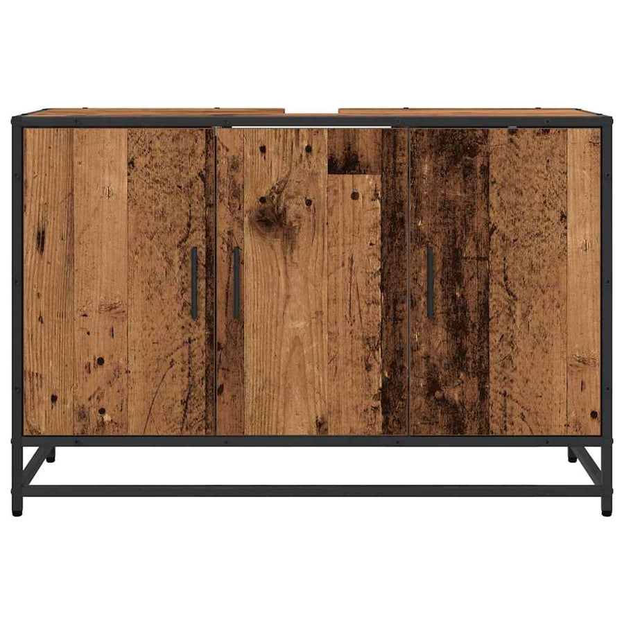 Badkamerkast met opslag Oud Hout 90 x 33 x 60 cm Bewerkt hout