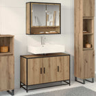 Badkamerkast 90x33x60 cm artisan eiken bewerkt hout
