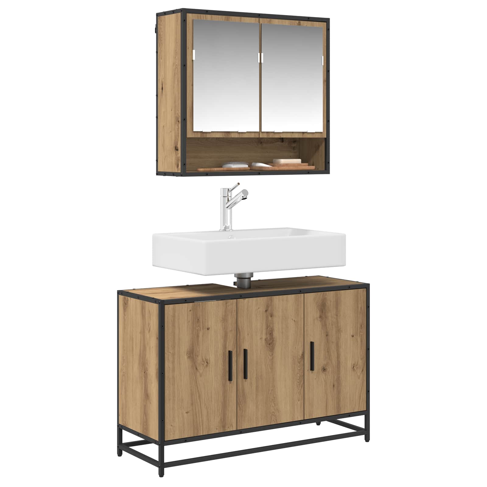 Badkamerkast Artisan Eiken 90 x 33 x 60 cm Bewerkt hout