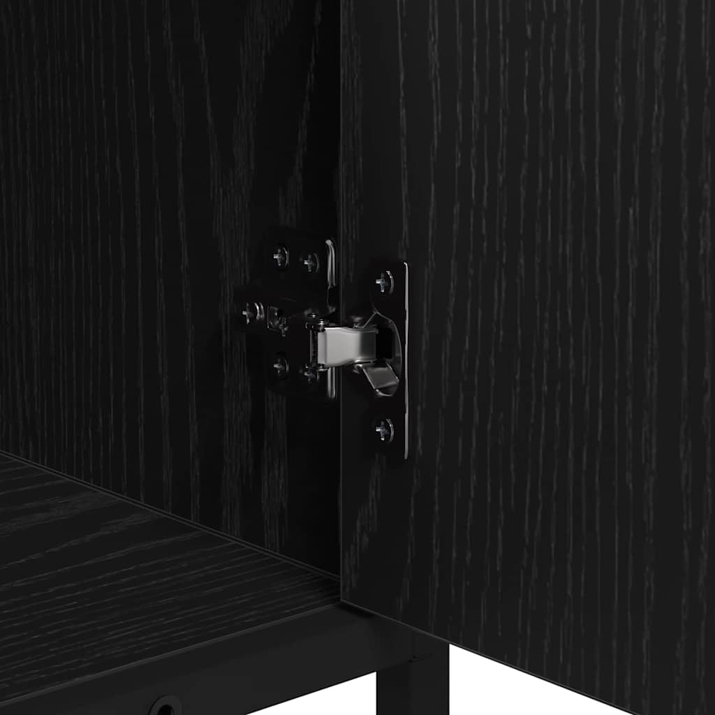 Badkamerkast Zwart Eiken 90 x 33 x 60 cm Bewerkt hout