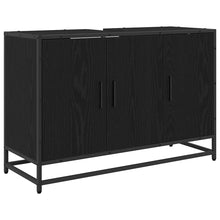 Badkamerkast Zwart Eiken 90 x 33 x 60 cm Bewerkt hout