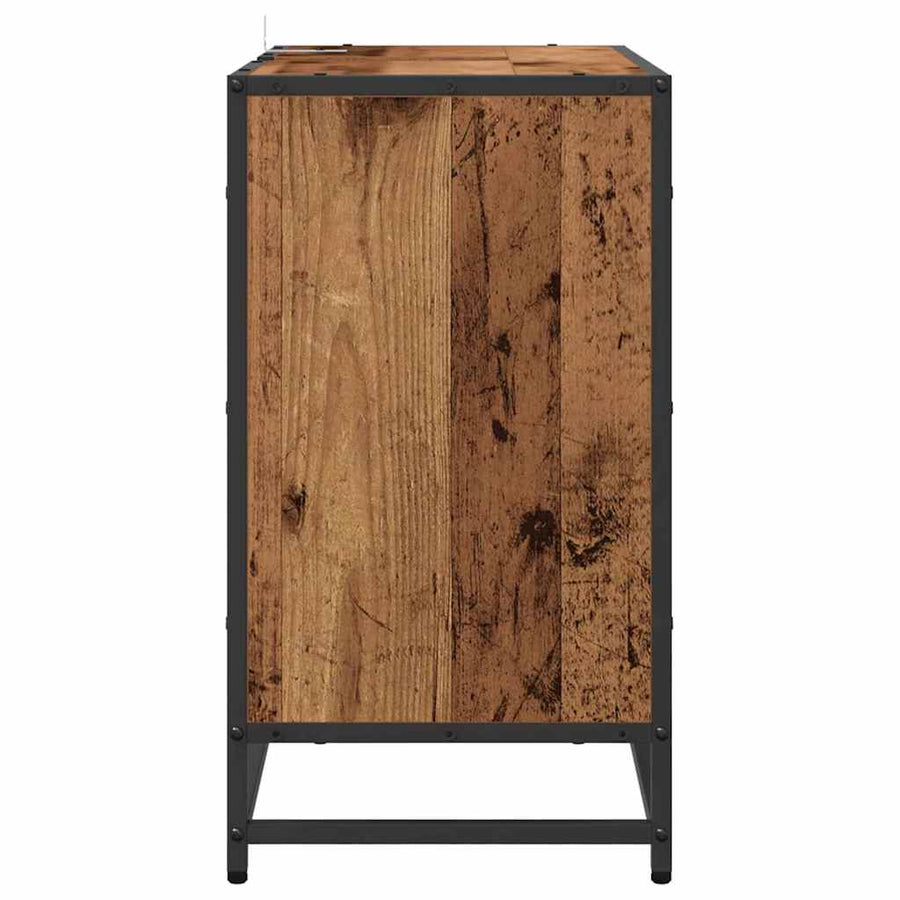 Badkamerkast Met Lade 65 X 33 X 60 Cm Bewerkt Hout Oud hout