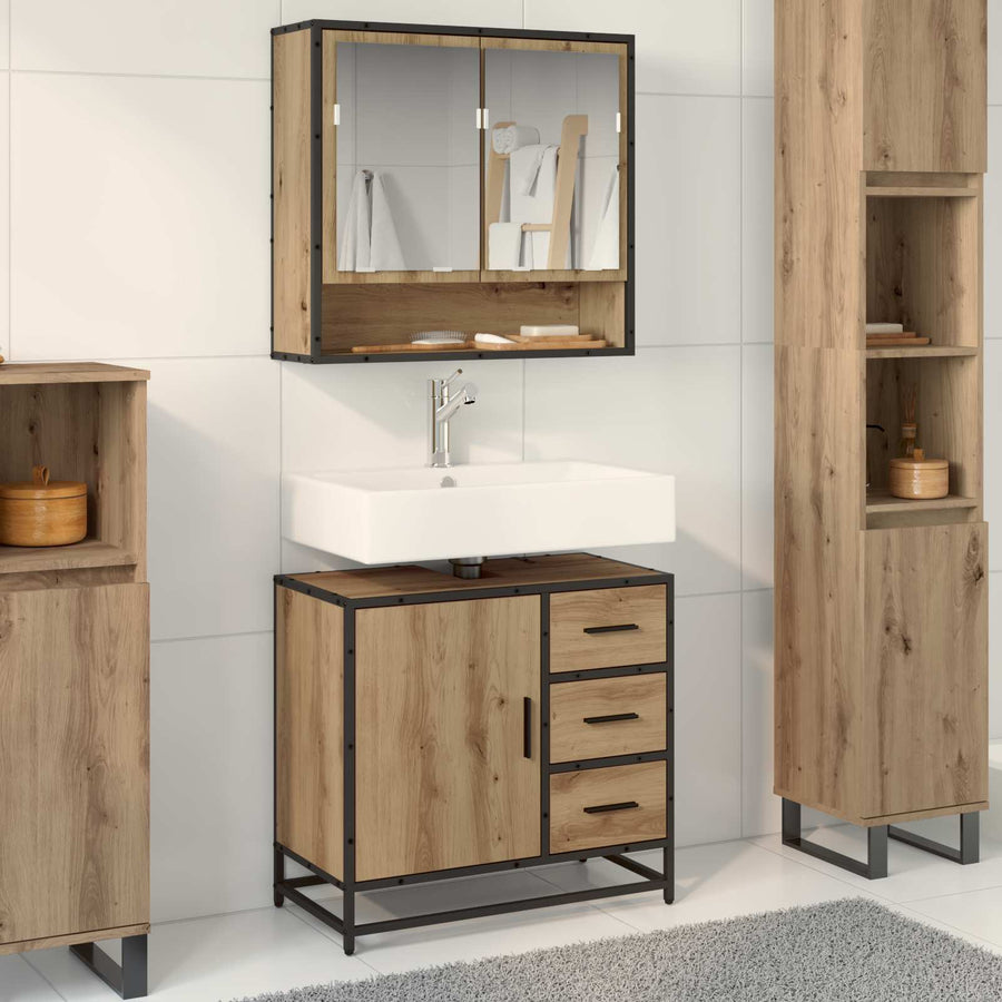 Badkamerkast Artisan Eiken 65 x 33 x 60 cm Bewerkt hout
