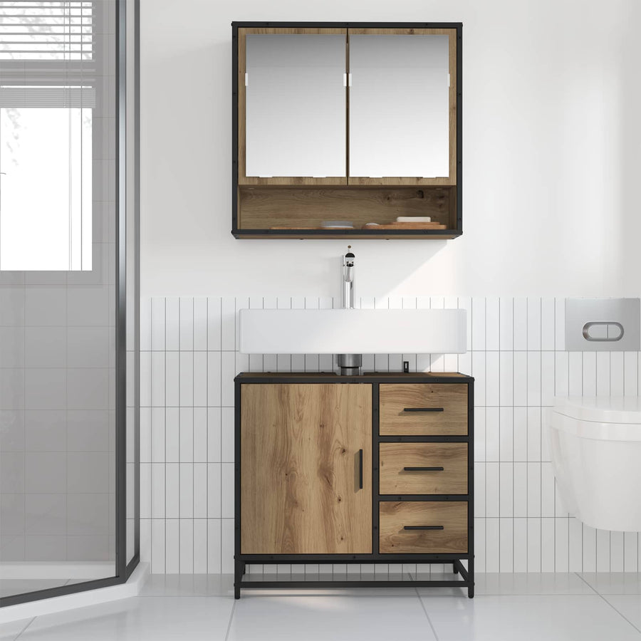 Badkamerkast Artisan Eiken 65 x 33 x 60 cm Bewerkt hout