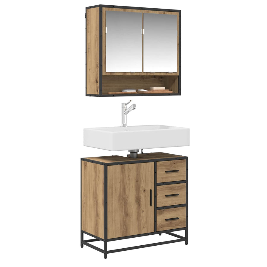 Badkamerkast Artisan Eiken 65 x 33 x 60 cm Bewerkt hout