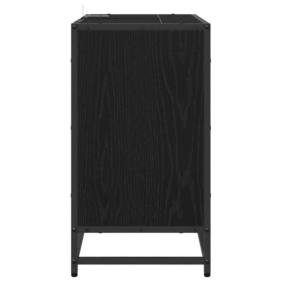 Badkamerkast met lade Zwart Eiken 65 x 33 x 60 cm Bewerkt hout