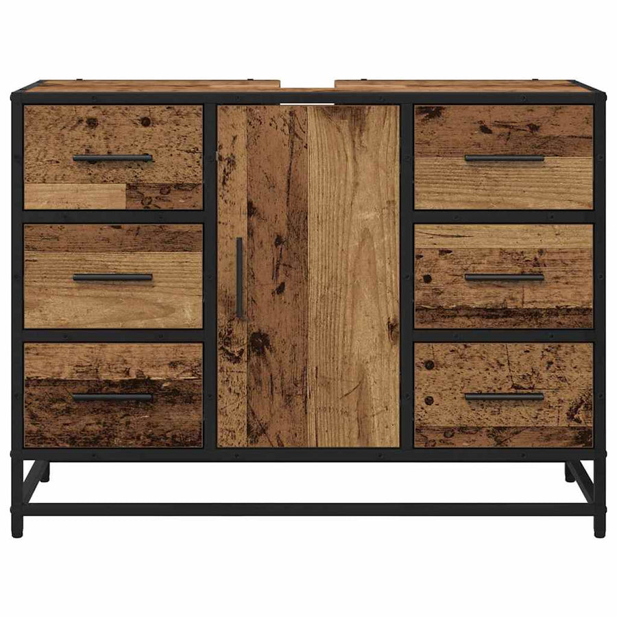 Badkamertenk Te Kast 80 X 33 X 60 Cm Bewerkt Hout Oud hout