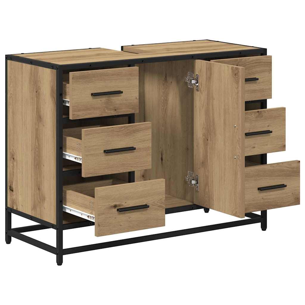 Badkamertenk Te Kast Artisanaal Eikenkleurig 80 X 33 X 60 Cm