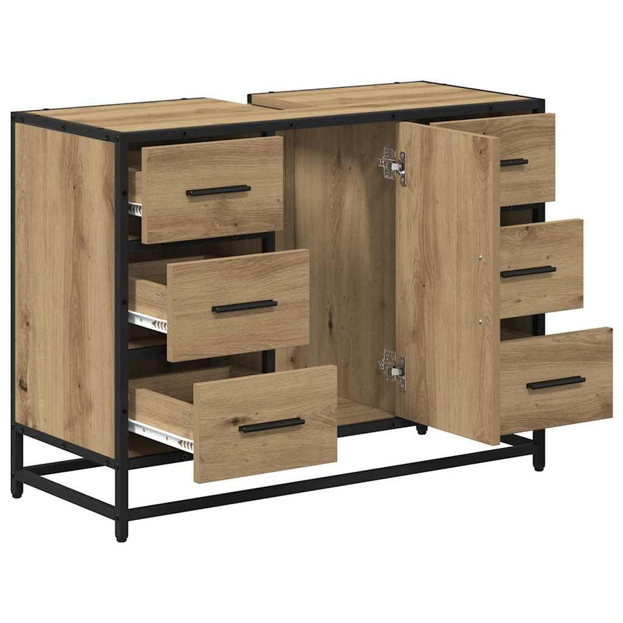 Badkamertenk Te Kast Artisanaal Eikenkleurig 80 X 33 X 60 Cm