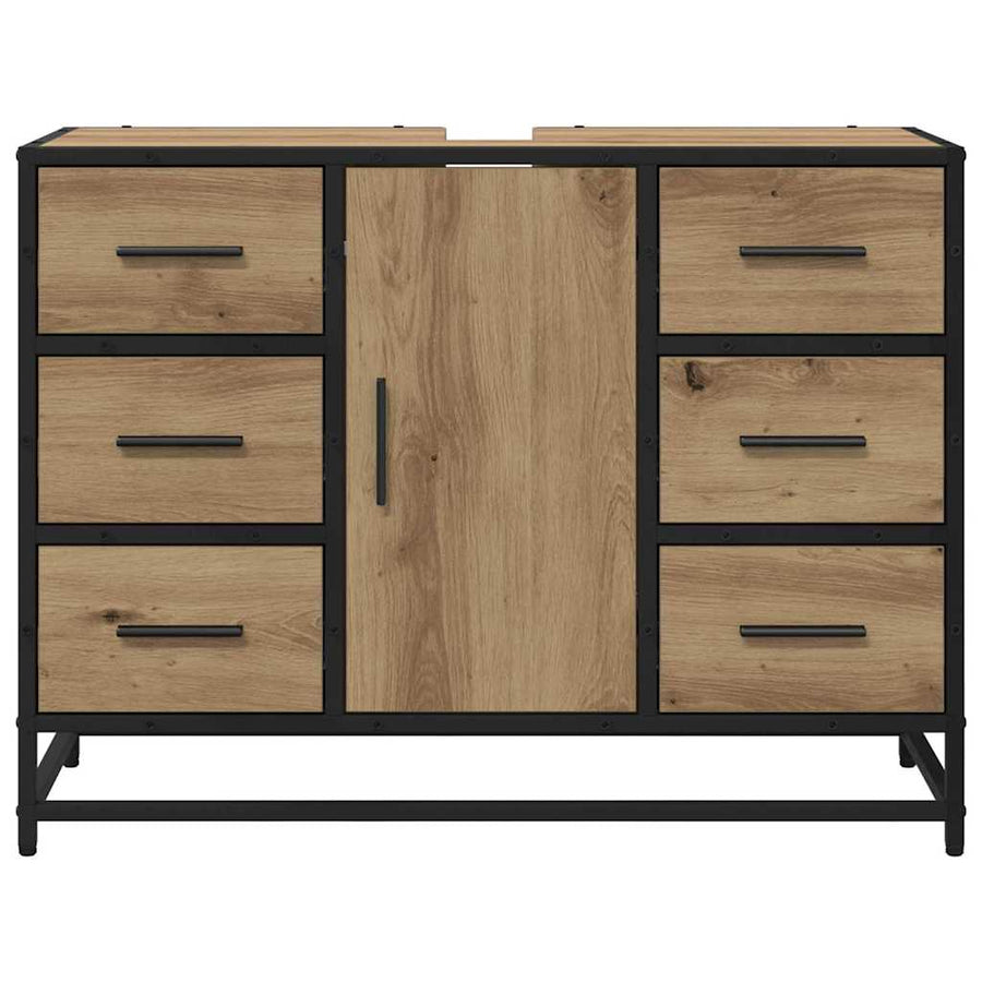 Badkamertenk Te Kast Artisanaal Eikenkleurig 80 X 33 X 60 Cm