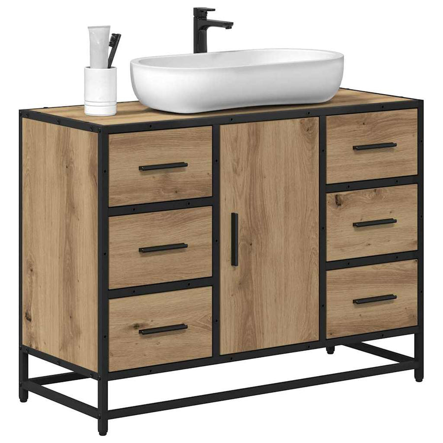 Badkamertenk Te Kast Artisanaal Eikenkleurig 80 X 33 X 60 Cm