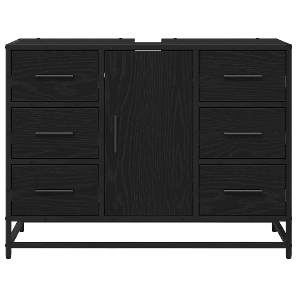 Badkamertenk te kast Zwart eiken 80 x 33 x 60 cm Bewerkt hout