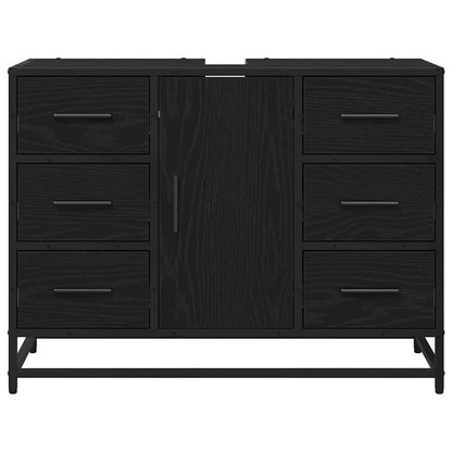 Badkamertenk te kast Zwart eiken 80 x 33 x 60 cm Bewerkt hout
