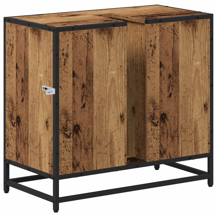 Badkamerkast met plank Oud Hout 65 x 33 x 60 cm Bewerkt hout