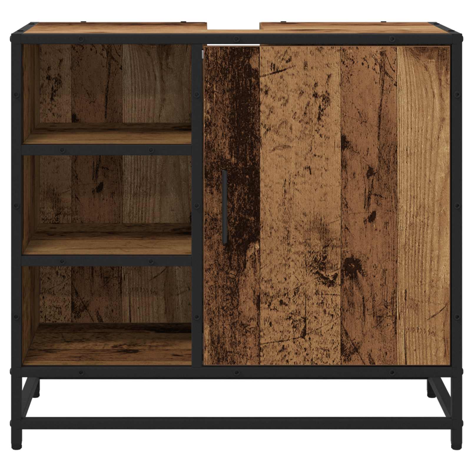 Badkamerkast met plank Oud Hout 65 x 33 x 60 cm Bewerkt hout