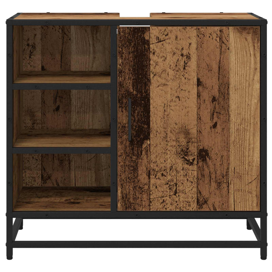 Badkamerkast met plank Oud Hout 65 x 33 x 60 cm Bewerkt hout