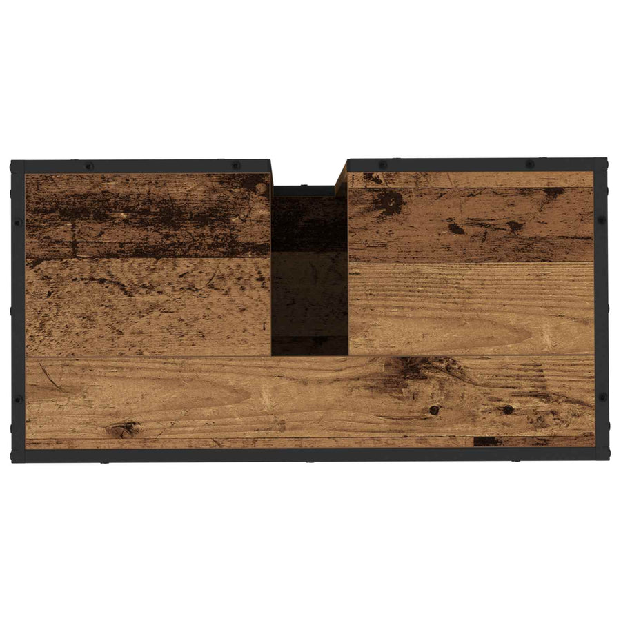 Badkamerkast met plank Oud Hout 65 x 33 x 60 cm Bewerkt hout