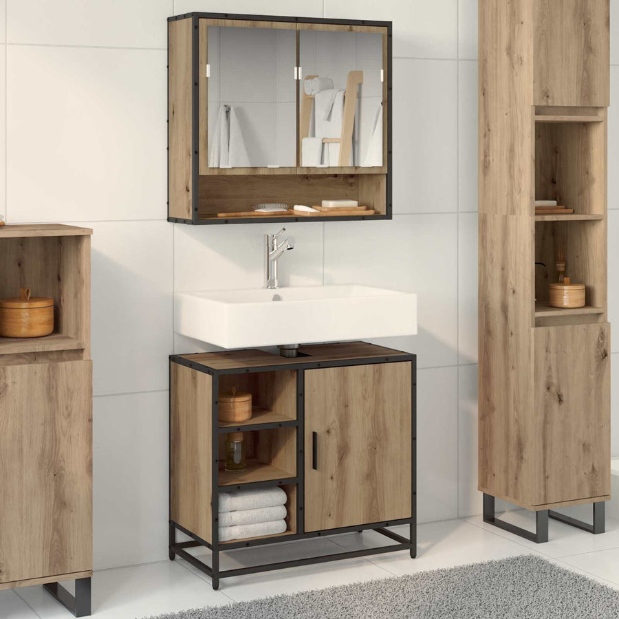 Badkamerkast Artisan Eiken 65 x 33 x 60 cm Bewerkt hout