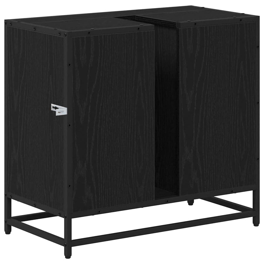 Badkamertenk te kast Zwart eiken 65 x 33 x 60 cm Bewerkt hout