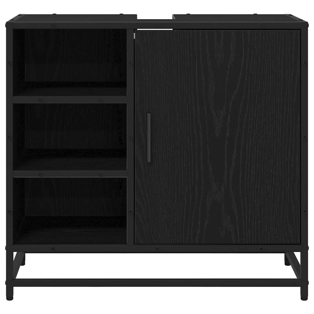 Badkamertenk te kast Zwart eiken 65 x 33 x 60 cm Bewerkt hout
