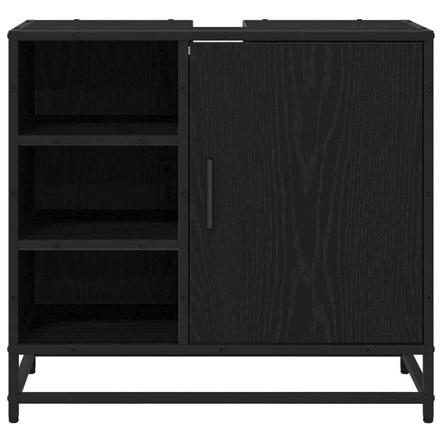 Badkamertenk te kast Zwart eiken 65 x 33 x 60 cm Bewerkt hout