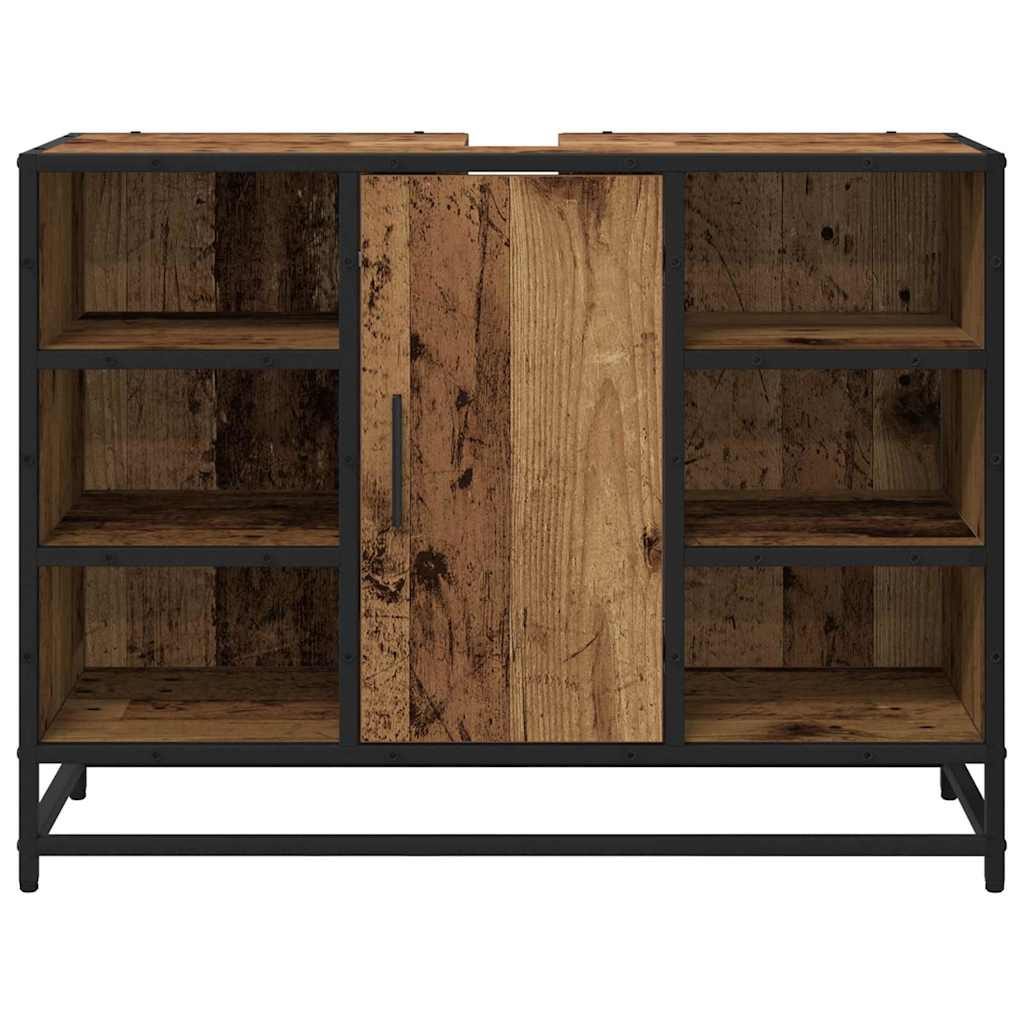 Badkamertenk te kast Oud hout 80 x 33 x 60 cm Bewerkt hout