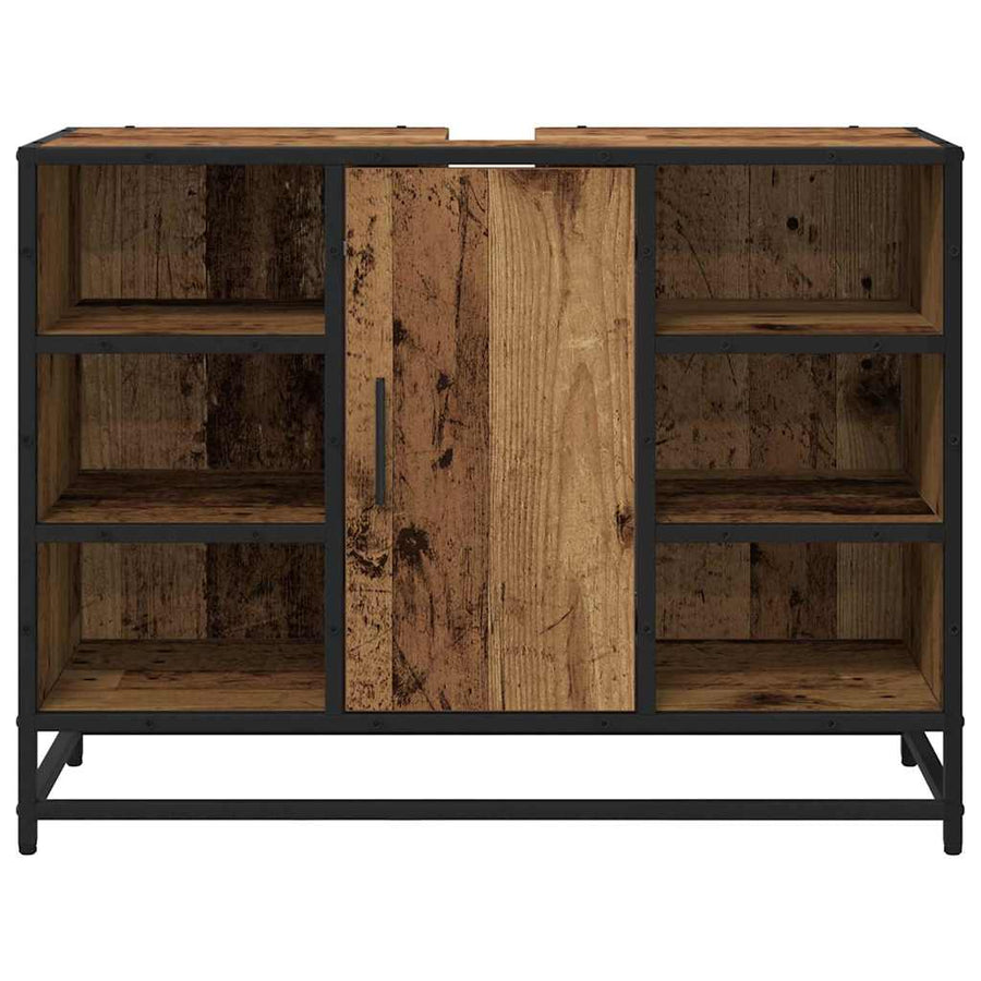 Badkamertenk te kast Oud hout 80 x 33 x 60 cm Bewerkt hout