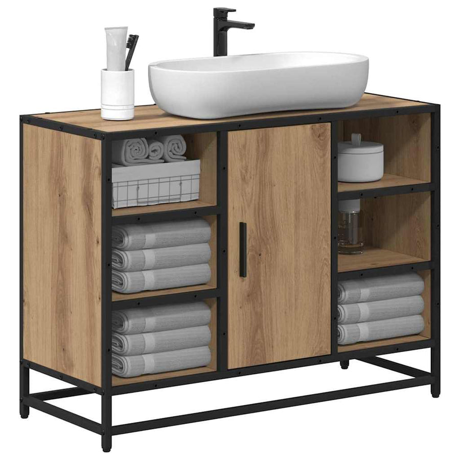 Badkamertenk te kast artisanaal eikenkleurig 80 x 33 x 60 cm