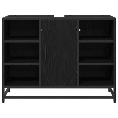 Badkamertenk te kast Zwart eiken 80 x 33 x 60 cm Bewerkt hout