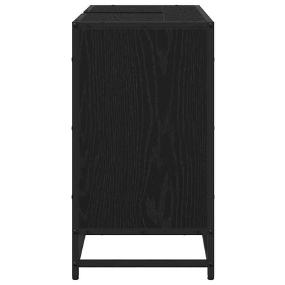 Badkamertenk te kast Zwart eiken 80 x 33 x 60 cm Bewerkt hout