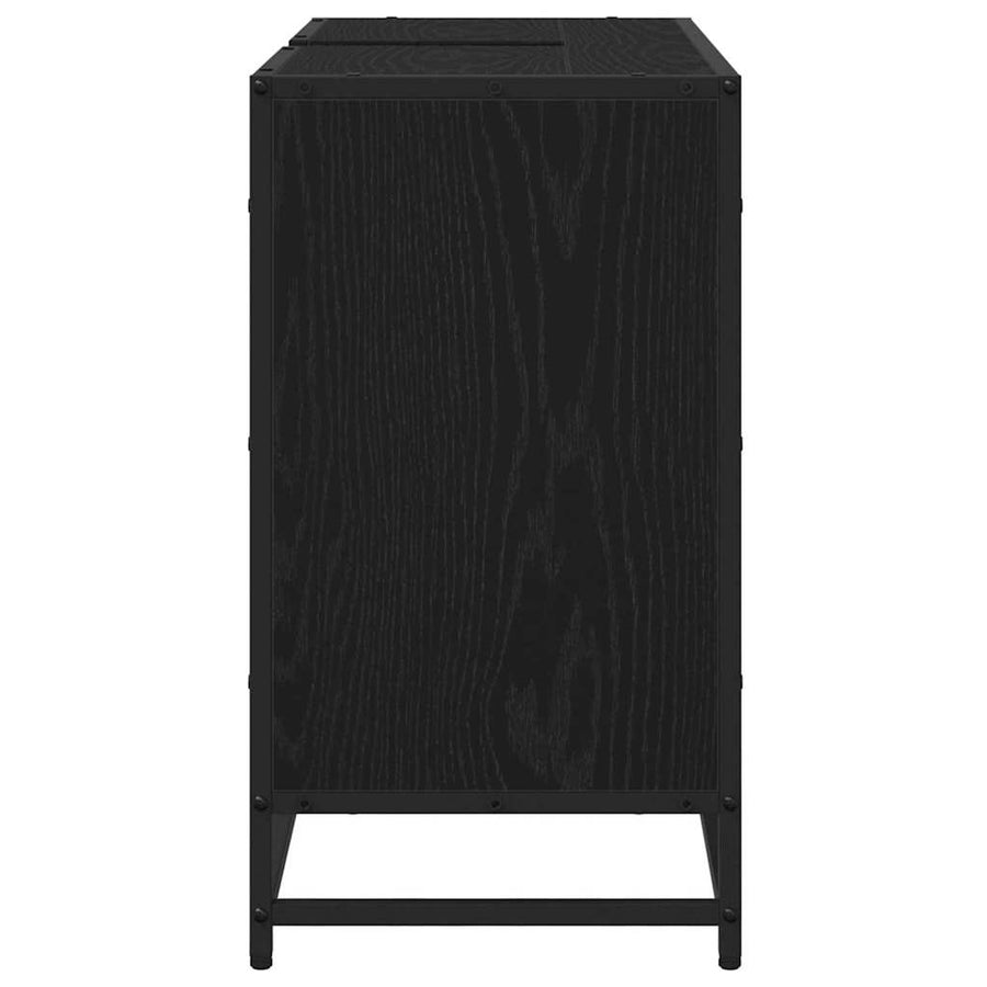Badkamertenk te kast Zwart eiken 80 x 33 x 60 cm Bewerkt hout