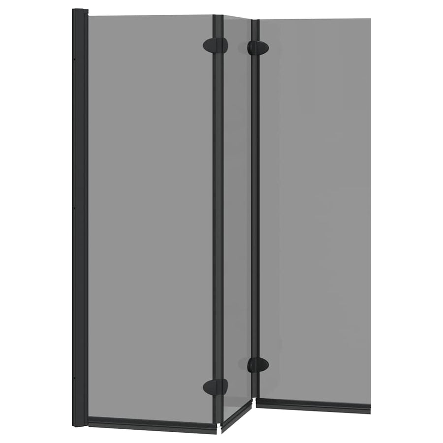 Douche Omhulsel Zwart 130 x 138 cm ESG-glas en aluminium
