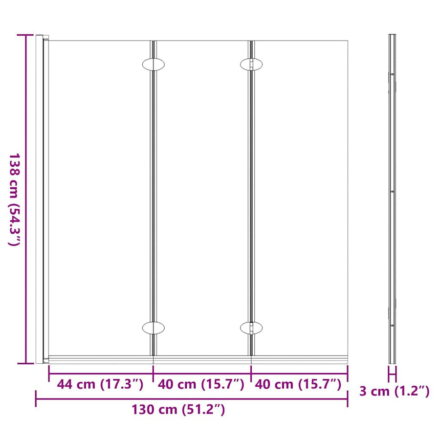 Douche Omhulsel Zwart 130 x 138 cm ESG-glas en aluminium