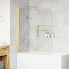 Douchedeur 120x140 cm goud ESG-glas aluminium