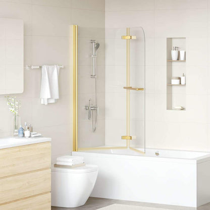 Douche Omhulsel Goud 120 x 140 cm ESG-glas en aluminium