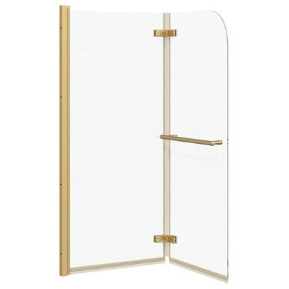 Douche Omhulsel Goud 120 x 140 cm ESG-glas en aluminium