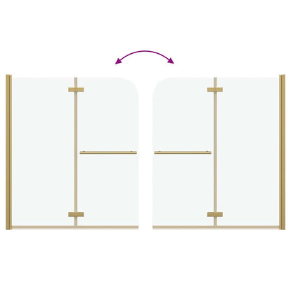 Douche Omhulsel Goud 120 x 140 cm ESG-glas en aluminium