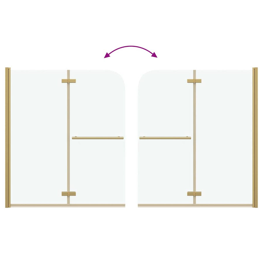 Douche Omhulsel Goud 120 x 140 cm ESG-glas en aluminium