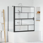 Bathtub Shower Screen Black and Transparent 116 x 68 x 128 cm