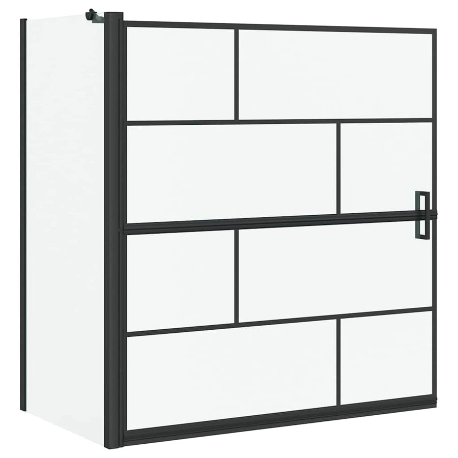 Bad Douche Scherm Zwart en transparant 116 x 67 x 129.5 cm