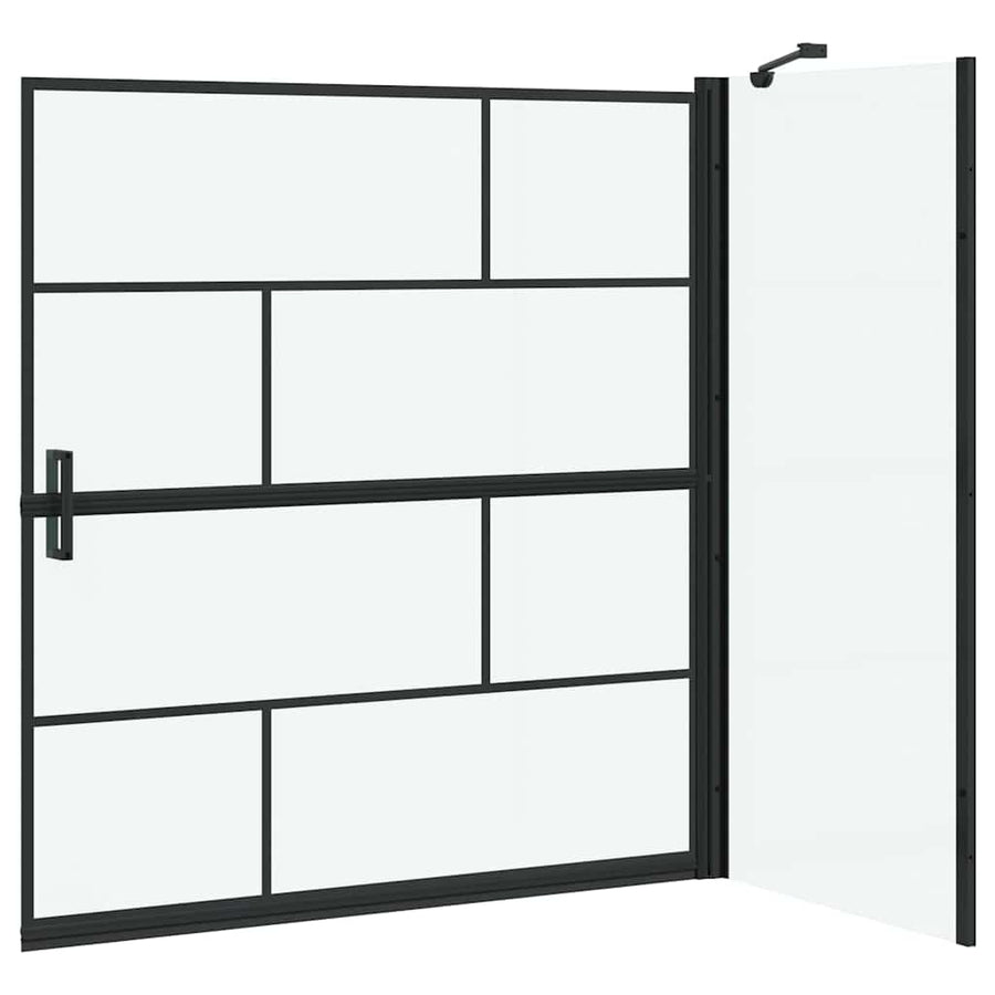 Bad Douche Scherm Zwart en transparant 116 x 67 x 129.5 cm