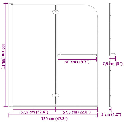 Douche Omhulsel Zwart 95 x 140 cm ESG-glas en aluminium