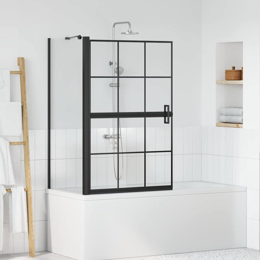 Bad Douche Scherm Zwart en transparant 80 x 67 x 129.5 cm