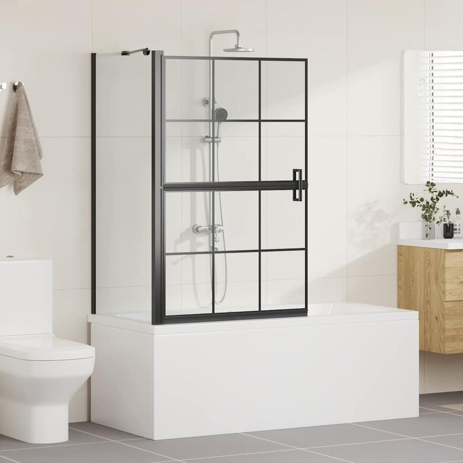 Bad Douche Scherm Zwart en transparant 80 x 67 x 129.5 cm